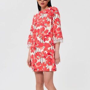 Tara Jarmon Rheala red floral print cotton size 8 US